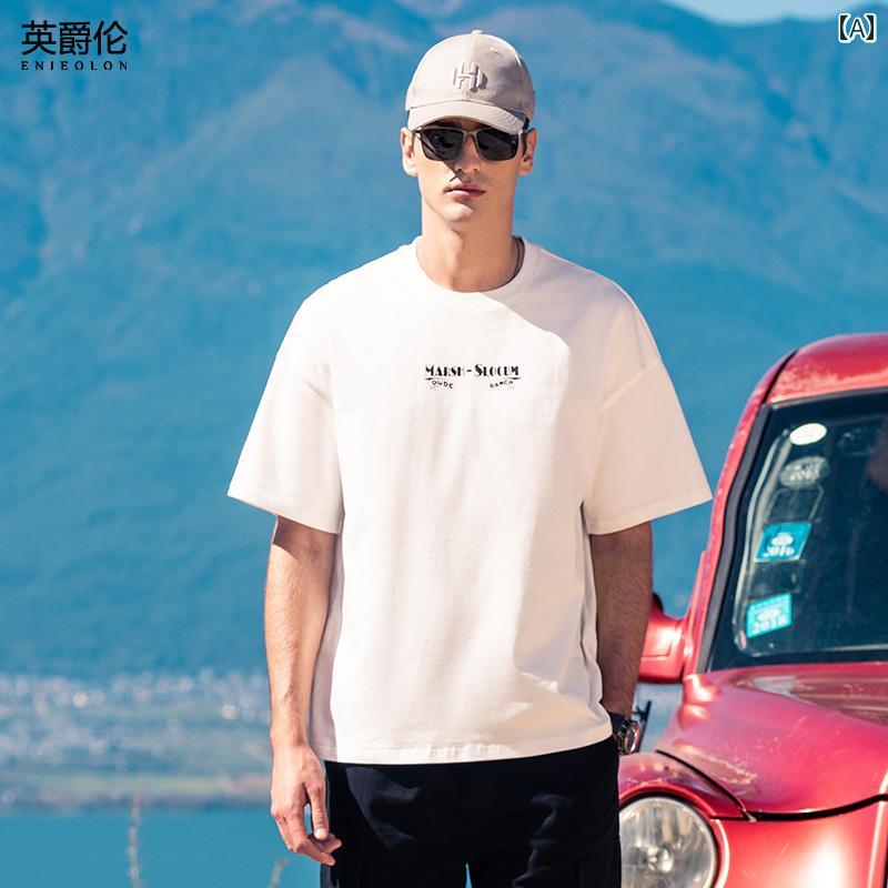 Tシャツ 半袖 シンプル カジュアル おしゃれ ミニマル スタイリッシュ 普段着 マルチシーン メンズ ファッション 大きめサイズ