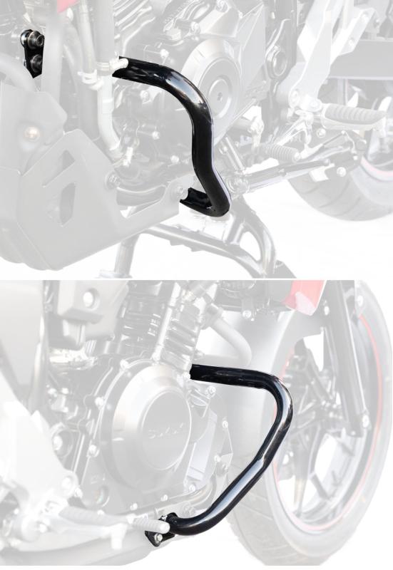 キジマ(Kijima) バイクパーツ エンジンガード 車体保護 スチール製ブラック仕上げ Vストローム250 405-2292｜セキュアデポ