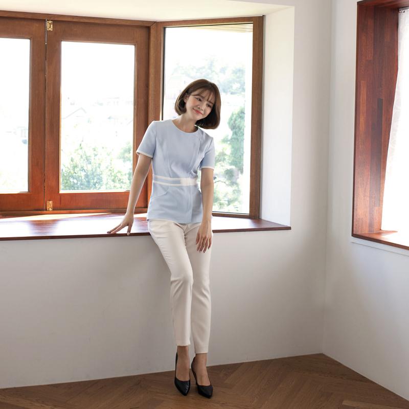 クリニック 制服 ユニフォーム おしゃれ シンプル かわいい 美容 作業着 看護 パンツ ストレッチ 技術者 エステ マッサージ ネイル 介護 大きめサイズ ポリエステル