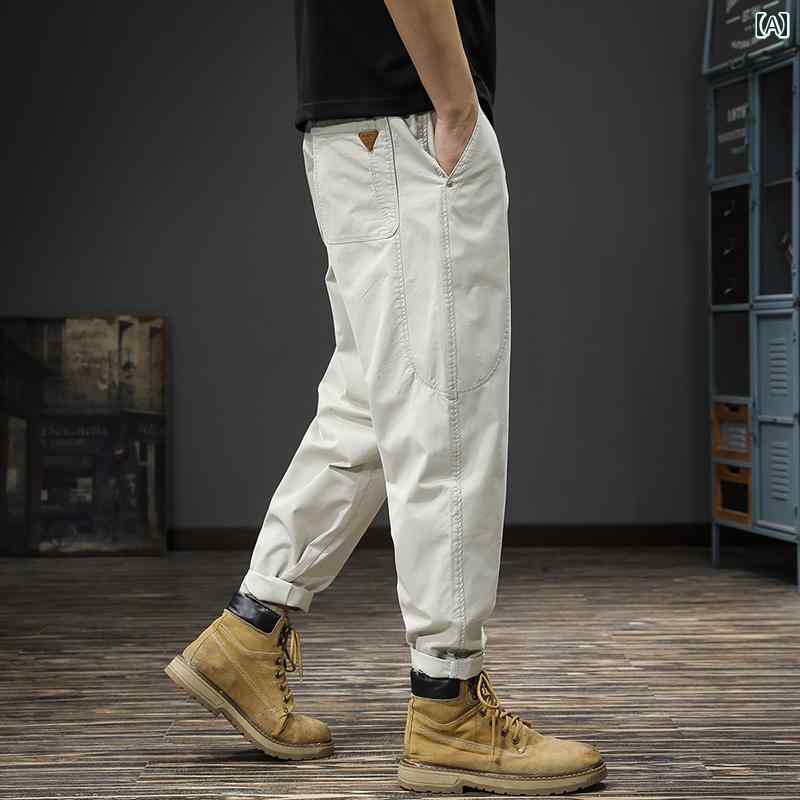 メンズ ゆったり ズボン下 成人男性服 メンズ ボトムス 長ズボン 心地よい 好いたらしい 普段使い走り 分かりやすい 春 引っ切り無い