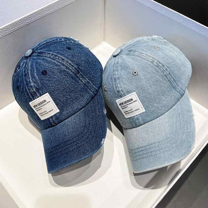 韓国 パッチ レター デニム アヒル キャップ レディース 夏 日焼け防止 野球帽 メンズ ユニセックス