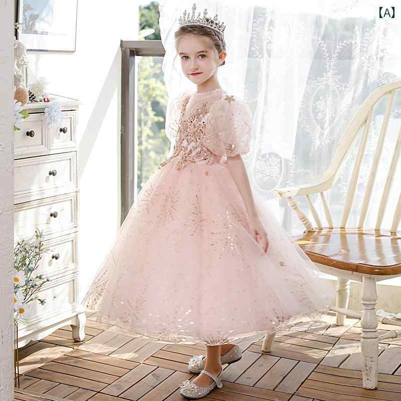 ドレス 女の子 子供 プリンセス 誕生日 ホスト キャットウォーク ハイエンド ガールズ ピンク キャットウォーク ファッション