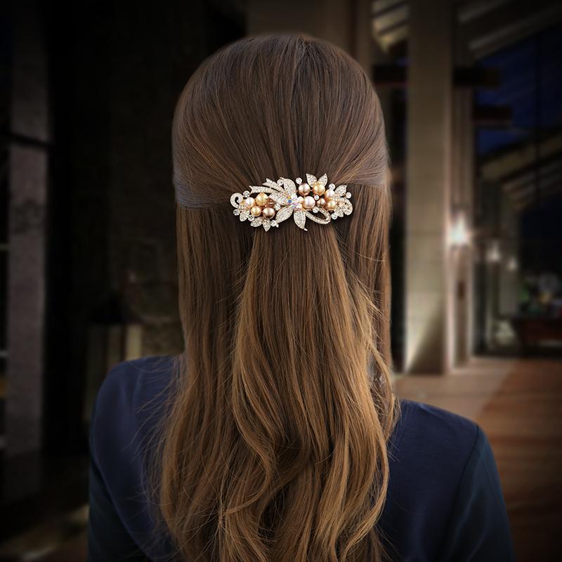 ヘアアクセサリー 髪飾り ヘアクリップ フェイク パール ヘアクリップ ヘアアクセサリー ラインストーン トップ クリップ 精巧 帽子