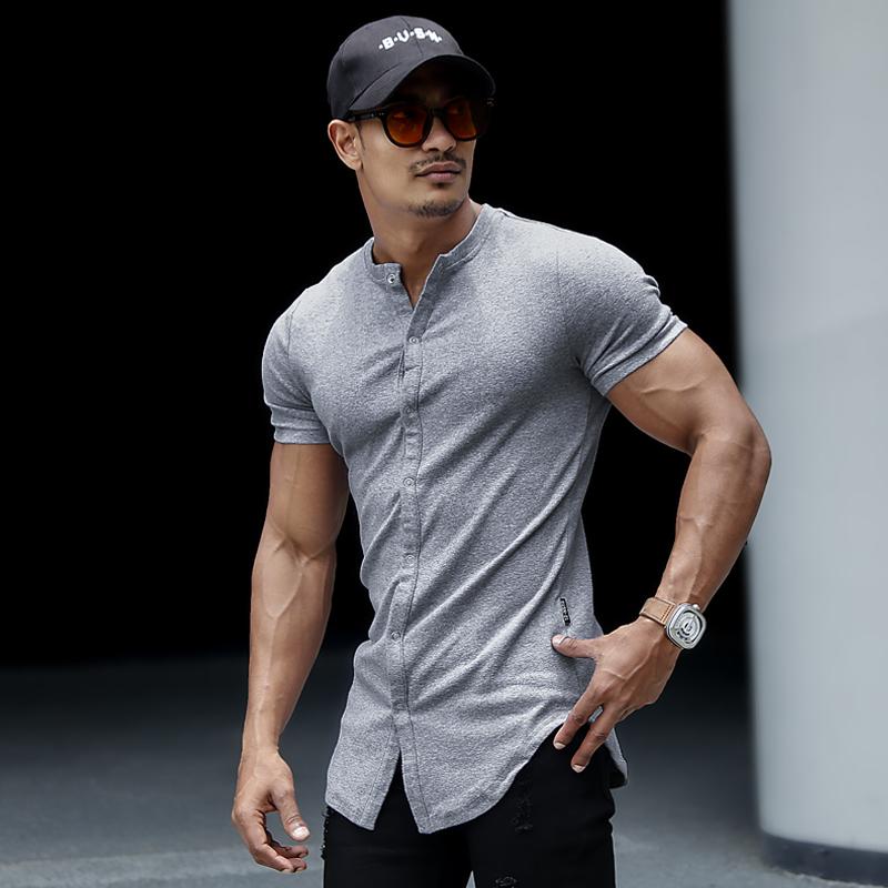 シャツ トップス Tシャツ マッスル メンズ 筋肉質 スポーツ 半袖 フィットネス トレーニング アウトドア ランニング カジュアル スリム コットンシャツ 男性用