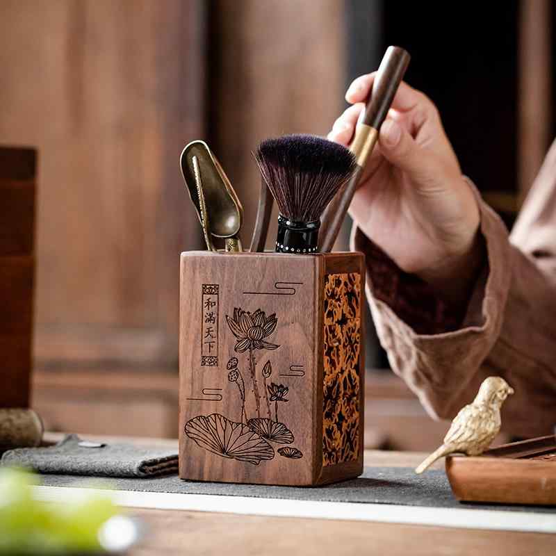 ペンケース 茶道具 収納 ボックス バスケット トレイ 食器入れ 筒 雑貨 小物 装飾品 配膳品 アンティーク 道具 レトロ｜セキュアデポ