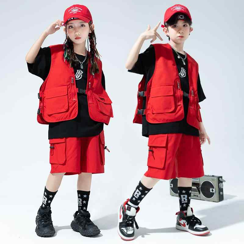 子供服 女の子 男の子 Tシャツ ベスト パンツ コスチューム バンド ダンス ヒップホップ ストリート系 パフォーマンス 衣装 クール かっこいい キッズ