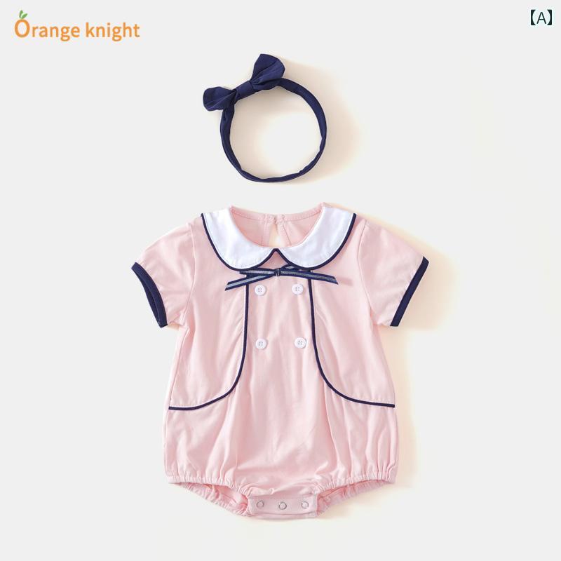 ロンパース ベビー服 ジャンプ スーツ 新生児 女の子用 夏服 綿 三角 スタイリッシュ カレッジ 服 かわいい 半袖 服 薄手 服