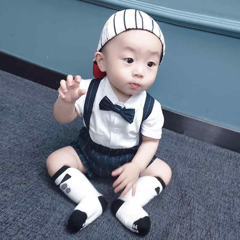 ベビー 服 男の子 赤ちゃん 誕生日 おしゃれ スーツ サスペンダー 子供 夏服 綿 半袖 キッズ ファッション かわいい ベースボール キャップ