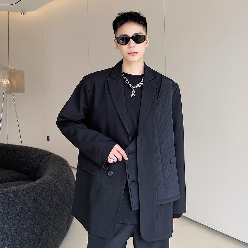 上衣 背広 トップス 韓国 表どおり 限りない スプライシング 腐食 背広 連合王国 黒いこと 背広