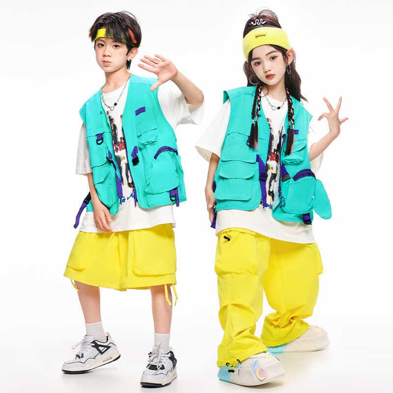 子供服 女の子 男の子 Tシャツ ベスト ショートパンツ コスチューム バンド ダンス ヒップホップ ストリート系 パフォーマンス 衣装 クール かっこいい キッズ