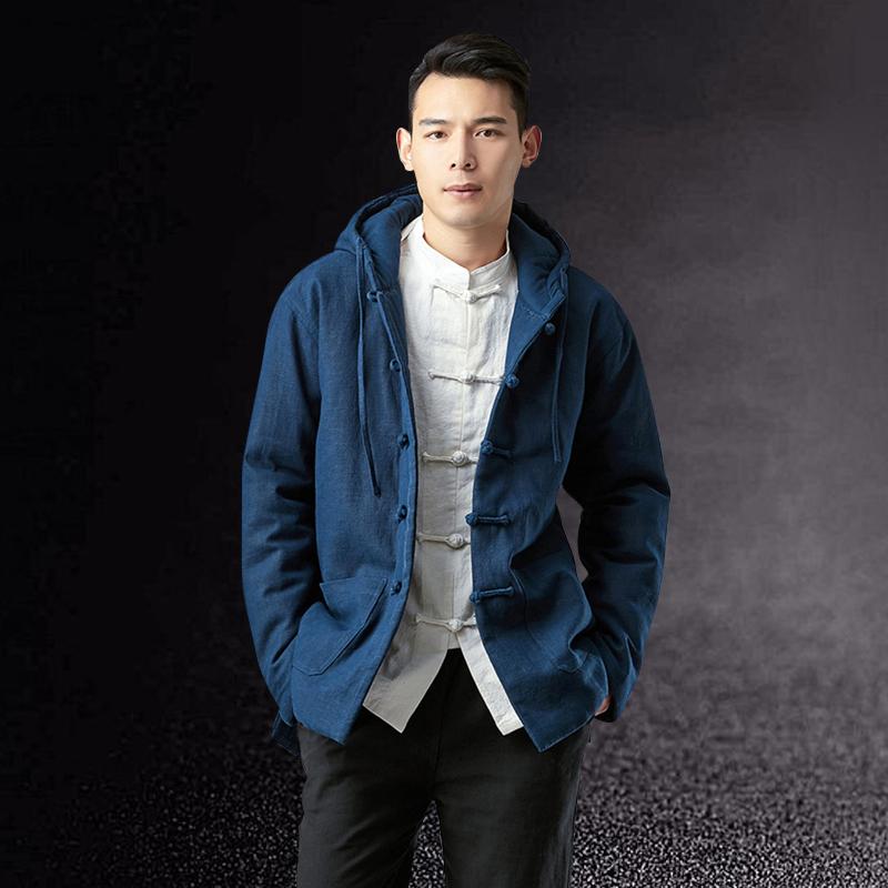 ジャケット メンズ コットン 冬 中華風 服 中華風 ミドル丈 リネン フード 唐 スーツ｜セキュアデポ