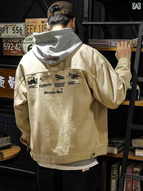 デニムジャケット メンズ メンズ 春秋冬 アメリカン ワークジャケット アウター上着 長袖 刺繍 大きめサイズ ポケット 暖かい｜セキュアデポ