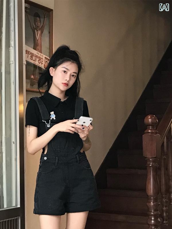 レディース ショート パンツ サロペット オーバーオール オールインワン ゆるかわ 細見え 美脚 アップ効果 おしゃれ かわいい デート イベント フェス レジャー アウトドア 普段着 衣装 お揃い リンク 映え 美シルエット