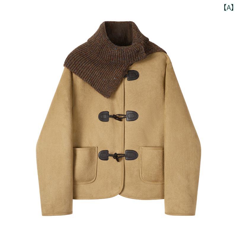 レディース ファッション ラム ベルベット 毛皮 ワンピース レトロ ショート 厚手 ジャケット 女性 秋冬 小さい トップス