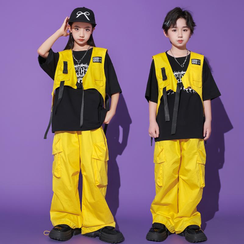 子供服 女の子 男の子 Tシャツ ベスト パンツ コスチューム バンド ダンス ヒップホップ ストリート系 パフォーマンス 衣装 クール かっこいい キッズ
