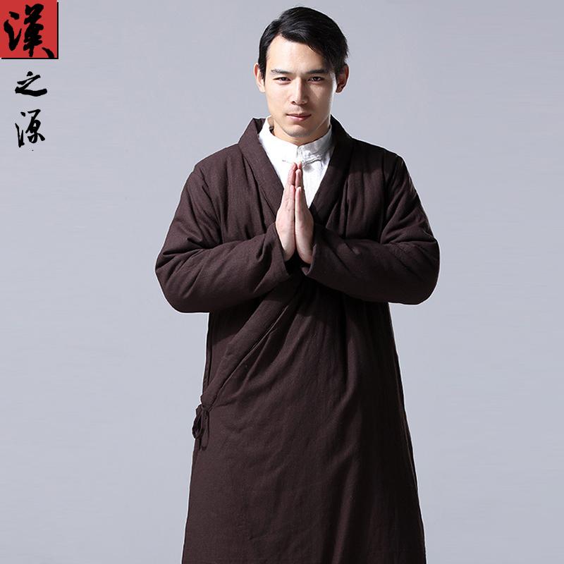 上衣 メンズ 冬 中華風 ロング 曲がった 乳ぶさ 漢服 綿 朦々たる 唐 背広 綿入り口・入口 宿小屋 お召しもの 仏教