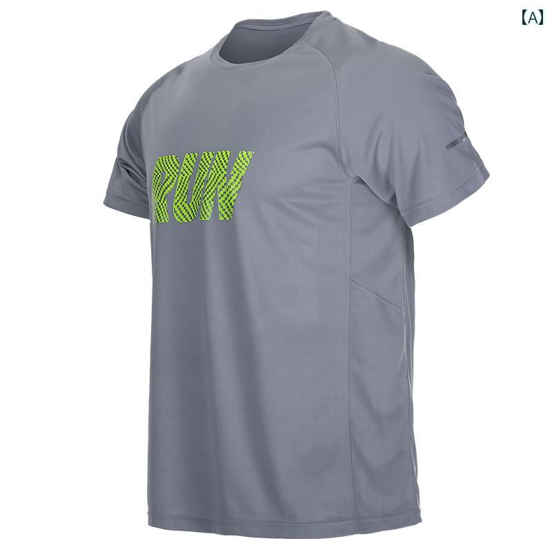 メンズ スポーツ Tシャツ ランニング フィットネス トップ 薄手 夏 半袖 ポリエステル トレーニング 機器 メンズ 速乾 通気性 吸湿発散性 ストレッチ