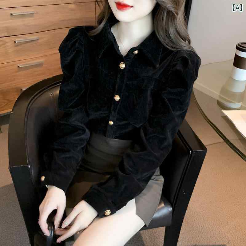 レディース 婦人服 シャツ ベルベッド エレガント 秋冬 長袖 レトロ トップス｜セキュアデポ 10,160円