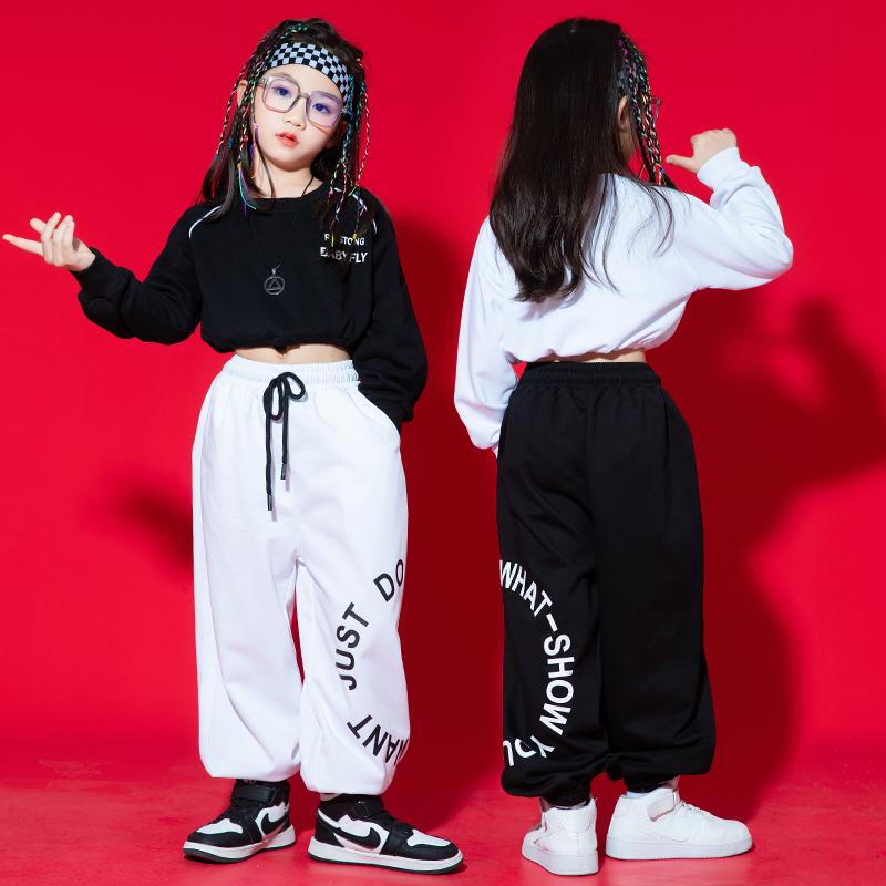 子供服 女の子 Tシャツ へそ出し パンツ コスチューム バンド ダンス ヒップホップ ストリート系 パフォーマンス 衣装 セットアップ クール かっこいい キッズ