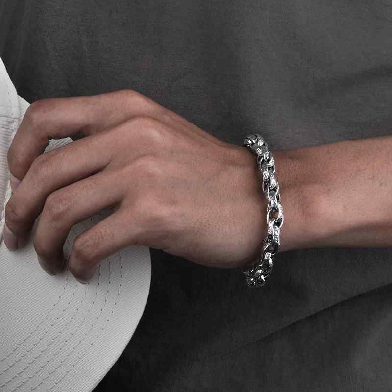 ブレスレット シルバーブレスレット メンズ スター リング シルバー タイ レトロ 仏教 6文字 マントラ バックル ブレスレット 金剛 アクセサリー