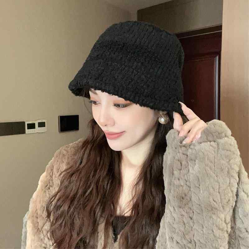 冬 ウール 釣り 帽子 アウトドア 登山帽 韓国 ラム 無地 バケット フィッシャーマン ハット 女性 無地 小さい ストレート バケット ハット