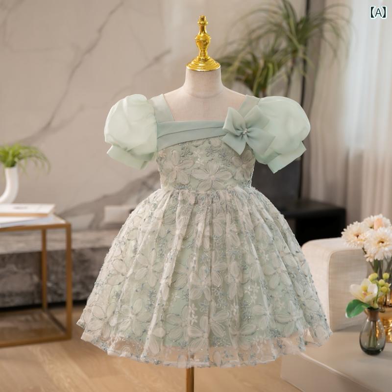 キッズ パーティードレス ジュニア ファッション 女の子 小さめ ワンピース ドレス 森ガール プリンセス ふわふわ 洋風 ウェディング 春夏 子供 服