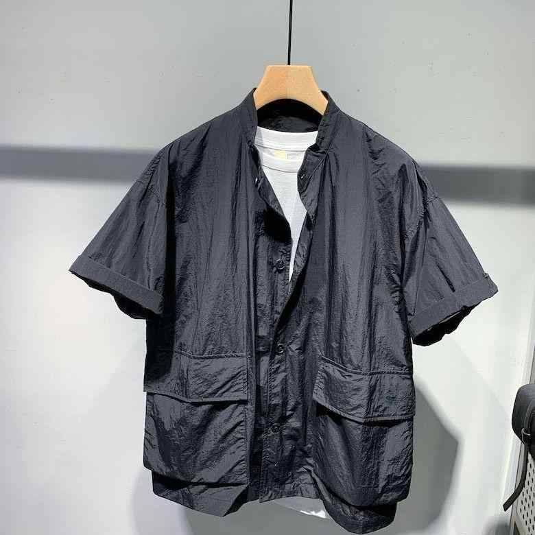メンズ 夏 トップス シャツ サマー ワークウェア 半袖 ジャケット シンプル アウターシャツ