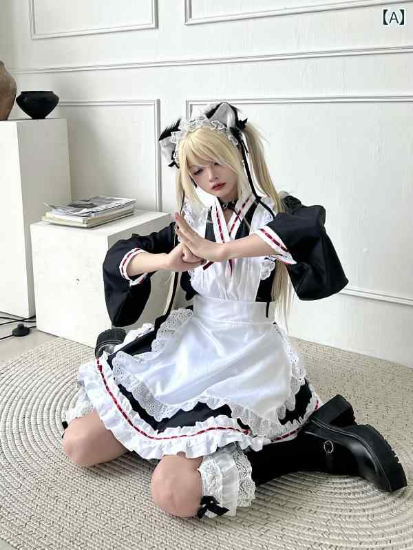 御手伝いさん服 エン御召しもの オタ コスプレ 御召しもの モノクローム スピード競技 ユニフォーム 長袖 社交ダンス アキバ系 可愛らしい 一般教養 でき事 仮面舞踏会 可愛らしい 萌え