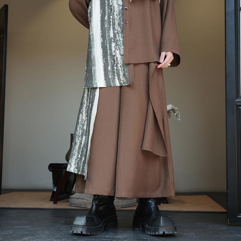 メンズ ファッション パンツ ズボン ボトムス ロング レトロ チャイナ風 唐装 メンズ ストレート カジュアル 春