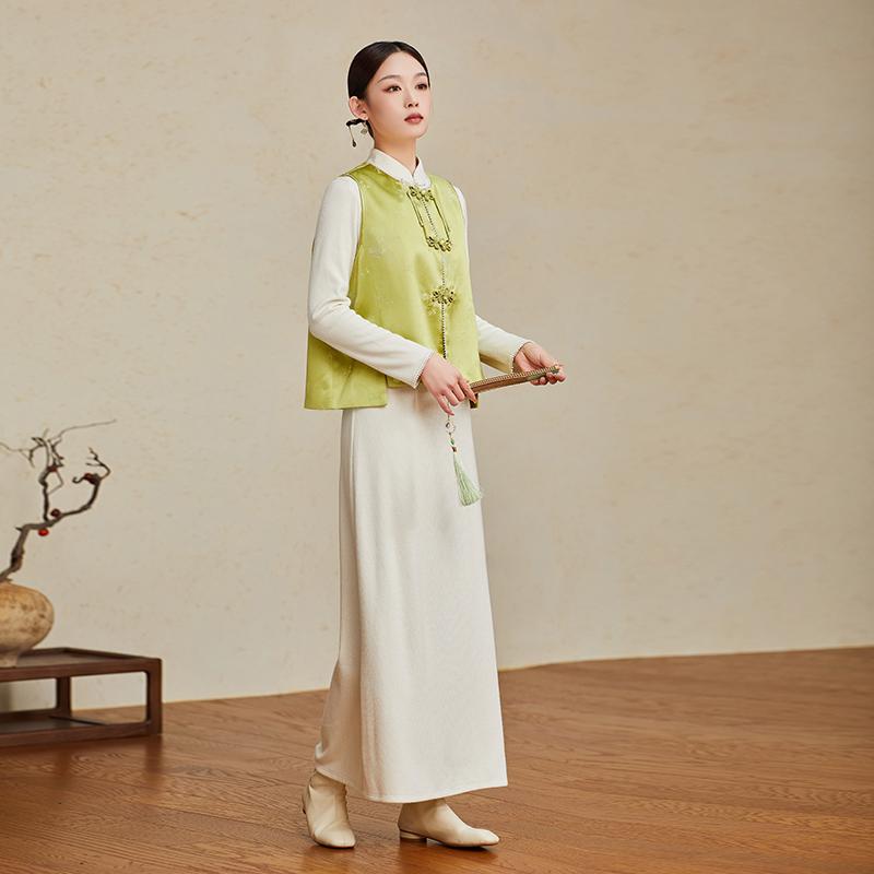 ベスト ドレス トップス スカート ロング スーツ チャイナ ドレス ワンピース ロング セット ジャケット チョッキ 中国風 レトロ 漢服 かわいい 婦人服 清楚 春夏秋 レディース レディース|セキュアデポ