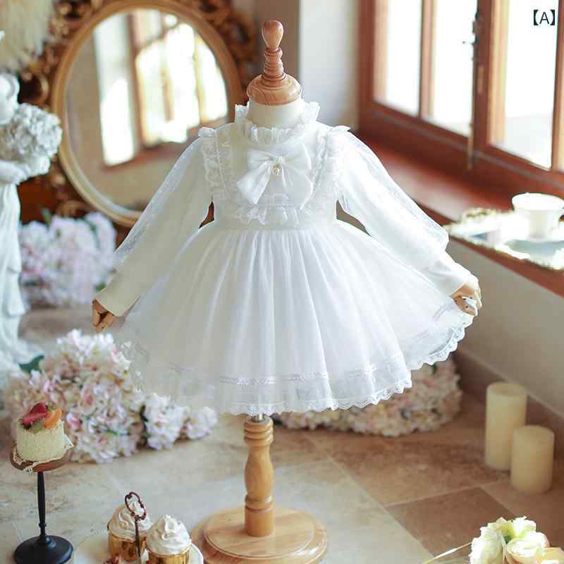 スカート 女の子 ガールズ 春秋 綿 ニット 春服 ベビー 1歳 プリンセス 西洋 メッシュ ウェディングドレス