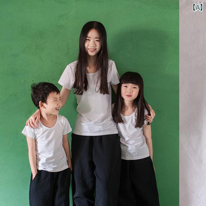 親子服 お揃い ペアルック ファミリー リンクコーデ Tシャツ メンズ レディース 母娘 男の子 女の子 子供 カジュアル リゾート 旅行 家族写真 夏 ビーチ 大きめサイズ 4,589円