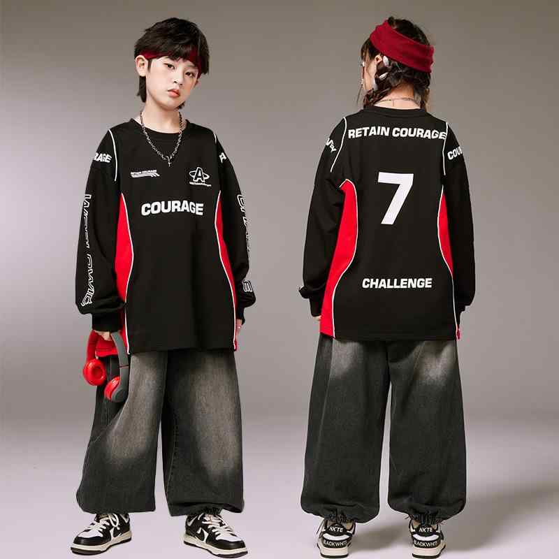 子供服 女の子 男の子 トレーナー ジーンズ コスチューム バンド ダンス ヒップホップ ストリート系 パフォーマンス 衣装 クール かっこいい キッズ