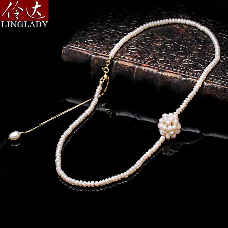 淡水 パールネックレス 鎖骨 チェーン ショート 夏 ネックレス レディース ファッション アクセサリー 装飾品