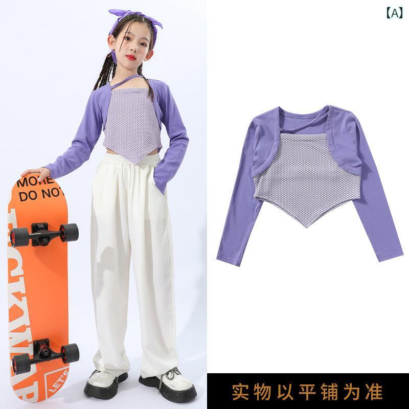 子供服 女の子 シャツ パンツ セット 夏 コスチューム 衣装 ヒップホップ ストリート系 パフォーマンス クール ダンス ユニフォーム ホームウェア