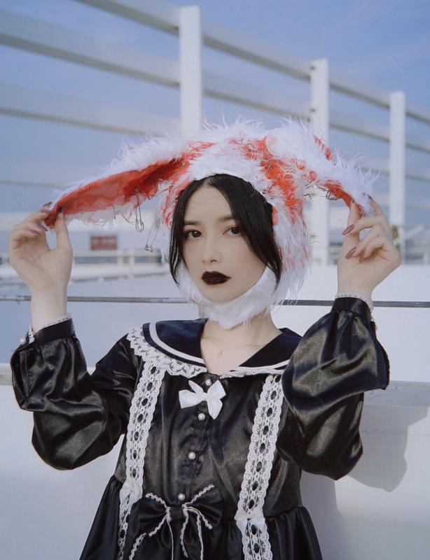 ヘアアクセサリー ハロウィン ゴシック 帽子 小物 被り物 レディース イベント パーティー 写真 衣装 仮装 うさぎ 耳 小道具 装飾品 ハロウィーン ユニーク