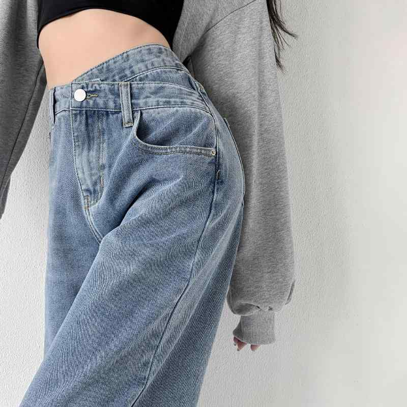 パンツ ズボン デニム ジーンズ レディース おしゃれ ファッション シンプル ハイウエスト ストレート スリム 夏 薄手 ゆったり レトロ 大きめサイズ｜セキュアデポ