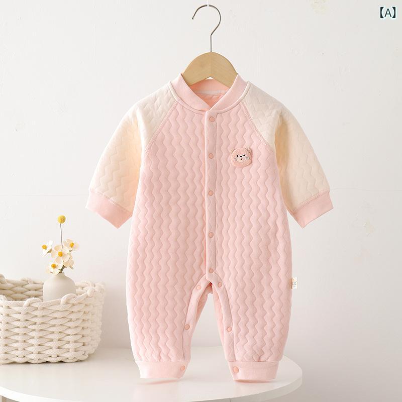 ロンパース かわいい 秋冬 赤ちゃん ジャンプ スーツ 新生児 暖かい 服 男性 女性 赤ちゃん ジャンプ スーツ 長袖 クロール スーツ