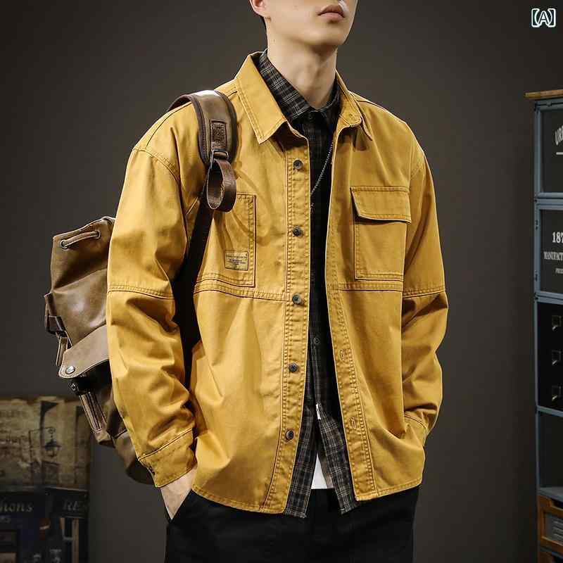 メンズ トップス シャツ アウトドア 紳士服 メンズ シャツ ジャケット 春 スポーツ アメリカン ワークシャツ 大きめサイズ 春秋 カジュアル 6,820円