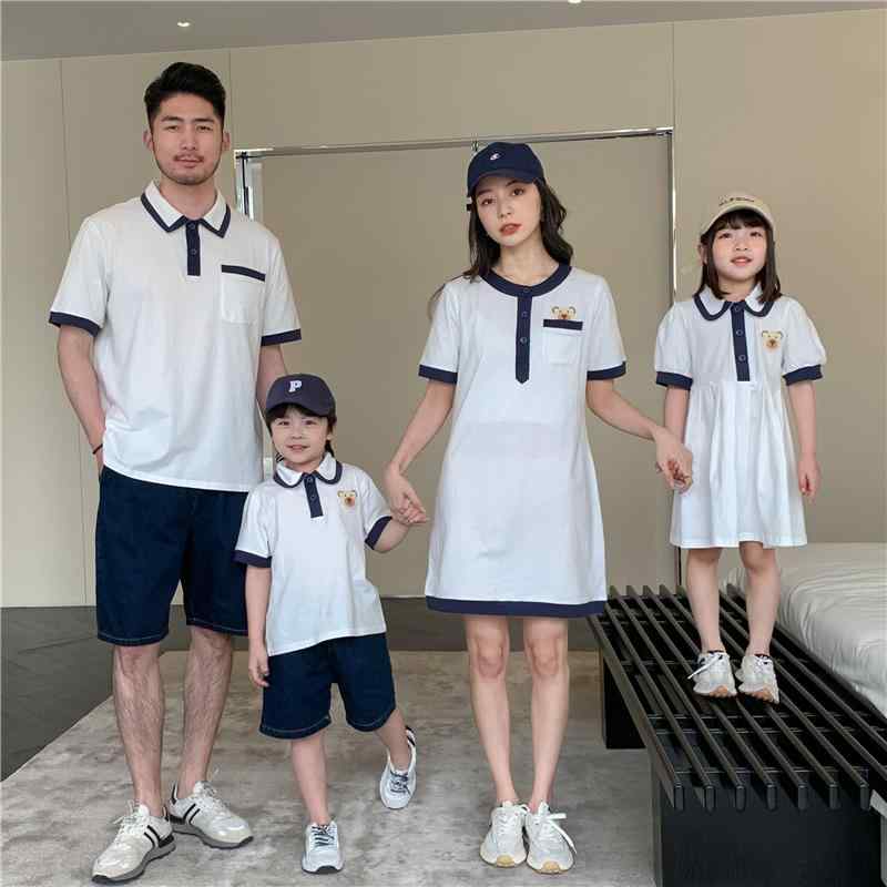 親子 コーデ ペアルック レディース メンズ ファッション 大人 子供 母娘 お揃い ファミリー リンク コーデ 夏 リゾート 旅行 家族写真 半袖 韓国 カジュアル