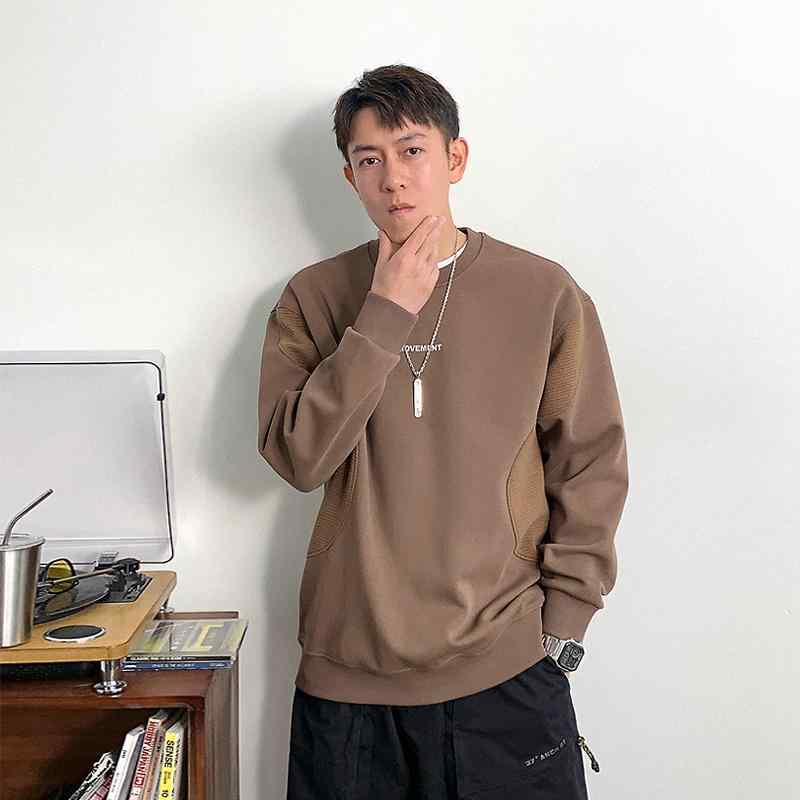 メンズ ロンT トレーナー アメリカン レトロ ラウンドネック スウェットシャツ メンズ 初春 カジュアル ボトム インナー トップス