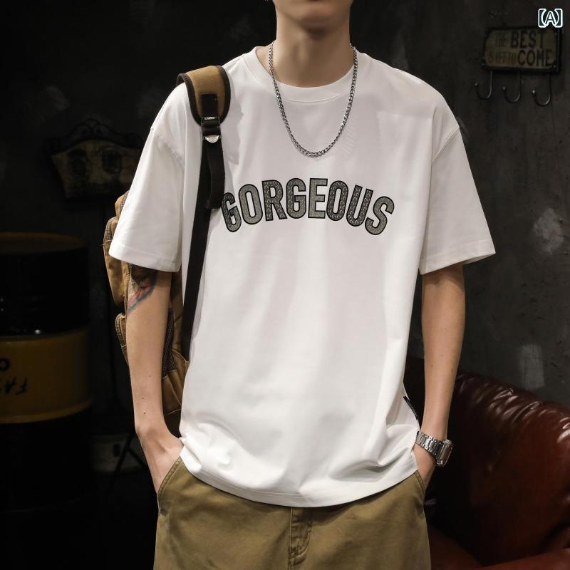シャツ Tシャツ メンズ アメリカン ヘビーウェイト 白 半袖 男性用 ゆったり 大きいサイズ 夏 シンプル 半袖 男性用