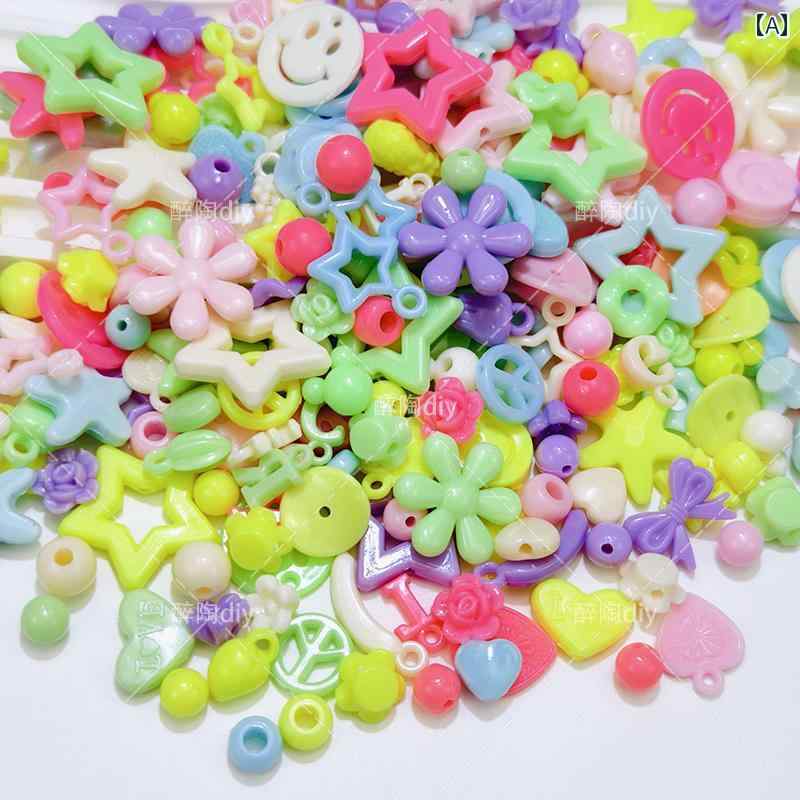 DIY アクセサリー 素材 ジュエリー カラフル 組み立て 装飾 手芸 可愛 学習 配 工芸 ビーズ 材料 ゆったりビーズ ネックレス ブレスレット