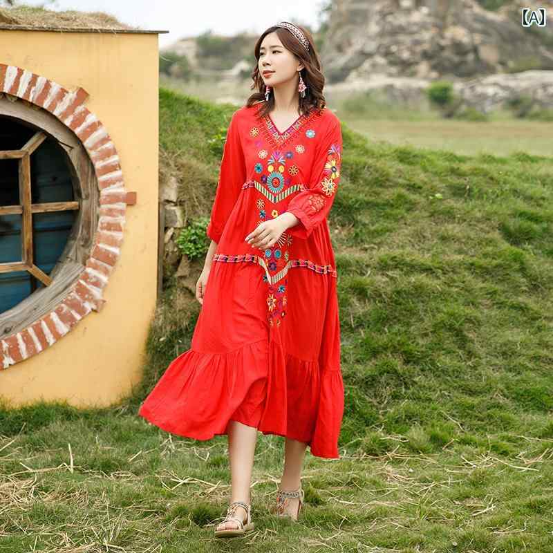 ワンピース エスニックドレス リゾートドレス 旅行 休暇 旅行 ヴァカンス 写真撮影 休暇 エキゾチック フェミニン レディース