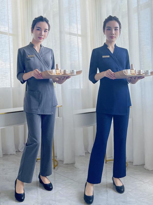 介護 リハビリ ユニフォーム 制服 春秋 美容 作業着 レディース 技術者 セット 大きめサイズ ポリエステル おしゃれ シンプル エステ マッサージ