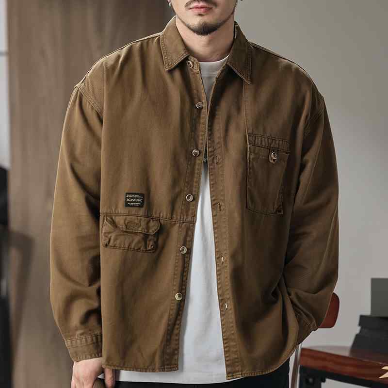 上衣 メンズ 細工物プルオーバー 長袖 秋 ゆったり 心地好い アメリカン レトロ 綿織物 烏兎