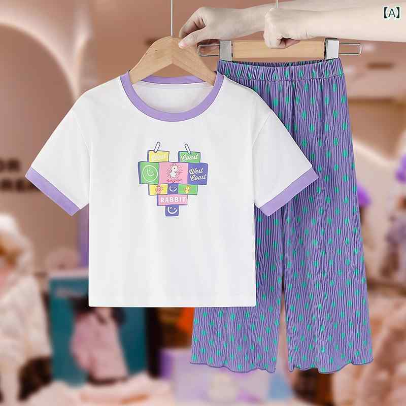 パンツ キッズ ウェア セットアップ ガールズ サマー スーツ 子供服 洋風 幼児 赤ちゃん 防蚊 カジュアル 2点 セット