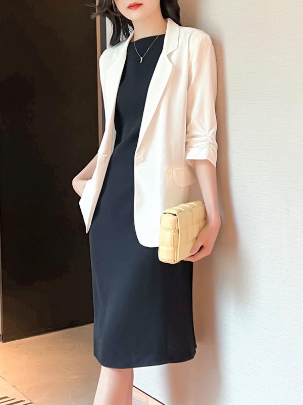 お召しもの レディース 流行り物 か細い トリアセテート お上さん 春 分かりやすい ソリッドカラーラウンドネック ノースリーブより良い