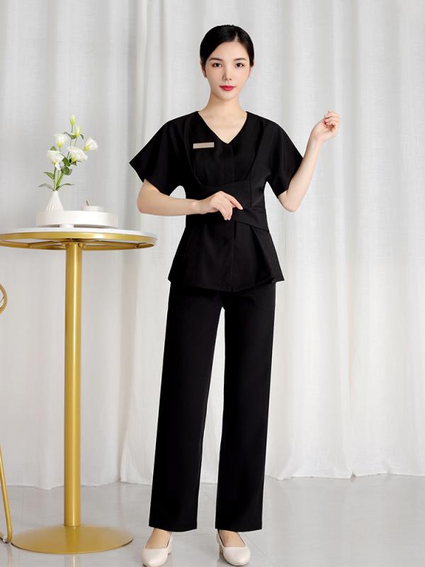 介護 リハビリ ユニフォーム 制服 美容 ヘルスクラブ スパ マッサージ ユニフォーム レディース セット 大きめサイズ ポリエステル ペット