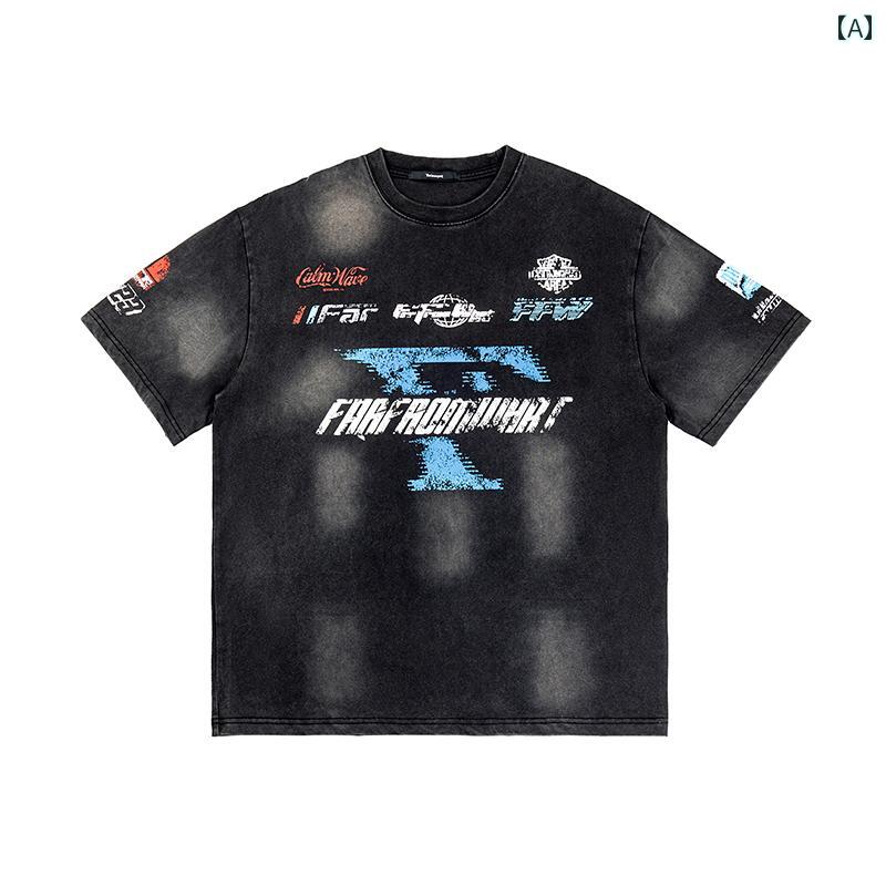 半袖 Tシャツ メンズ 夏 トップス 韓国 カジュアル オーバーサイズ ゆったり ストリート おしゃれ かっこいい 着やい 動きやい 快適 イベント フェス レジャー アウトドア ダンス 衣装 パフォーマンス